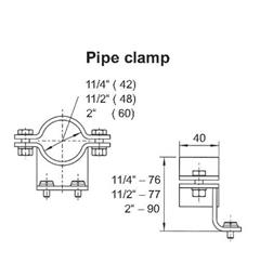 Pipe Clamp R 1 1/4" (ø42) for CWB-ATEX Stainless Steel
